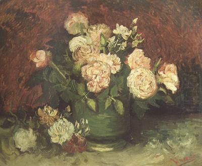 Bowl wtih Peonies and Roses (nn04), Vincent Van Gogh
